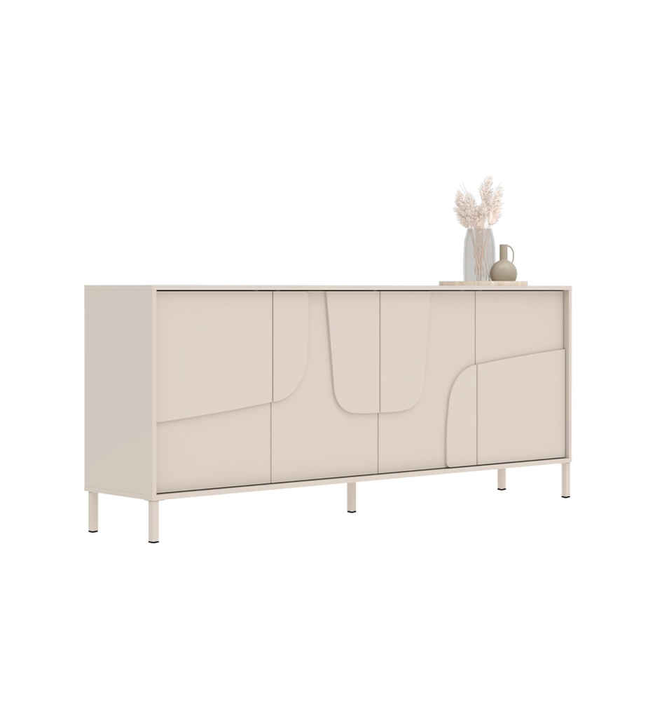 BAHUT 4 PORTES- 207 CM-203194-08-CASMHERE-STONE