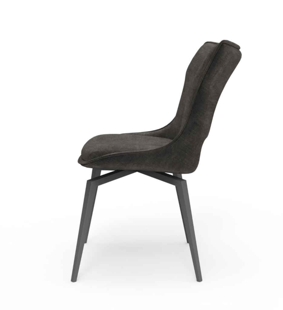 CHAISE VELOURS GRIS ANTHRACITE PIVOTANTE 180°-15421GA - MONICA