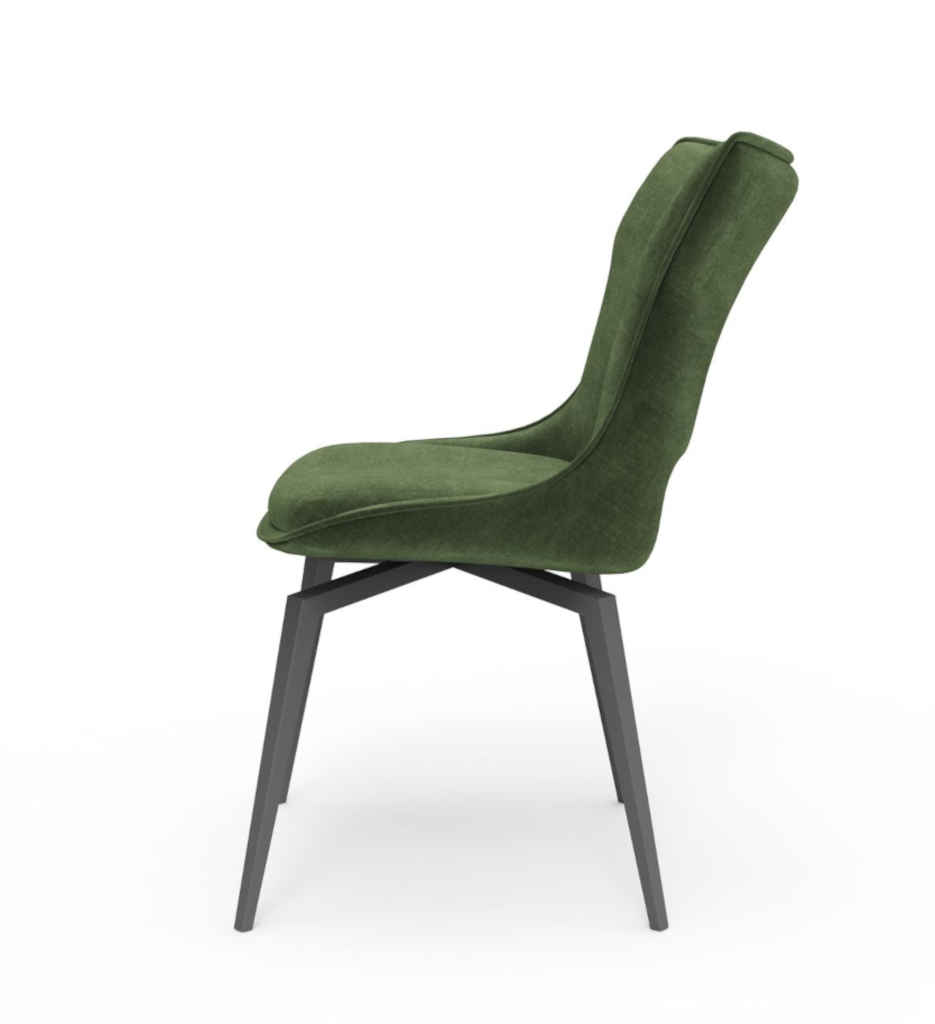 CHAISE VELOURS VERT PIVOTANTE 180°-15421VE - MONICA