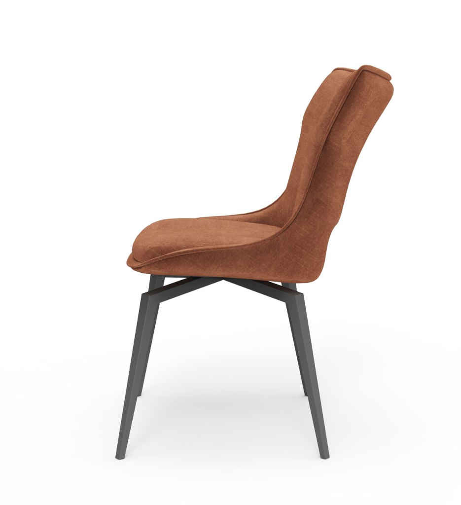 CHAISE VELOURS MARRON PIVOTANTE 180°-15421TC - MONICA