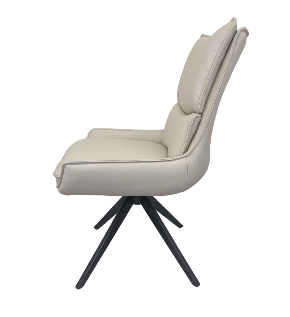 #CHAISE ROTATIVE 180° EN CUIR BEIGE-52958CE -MILANO CUIR