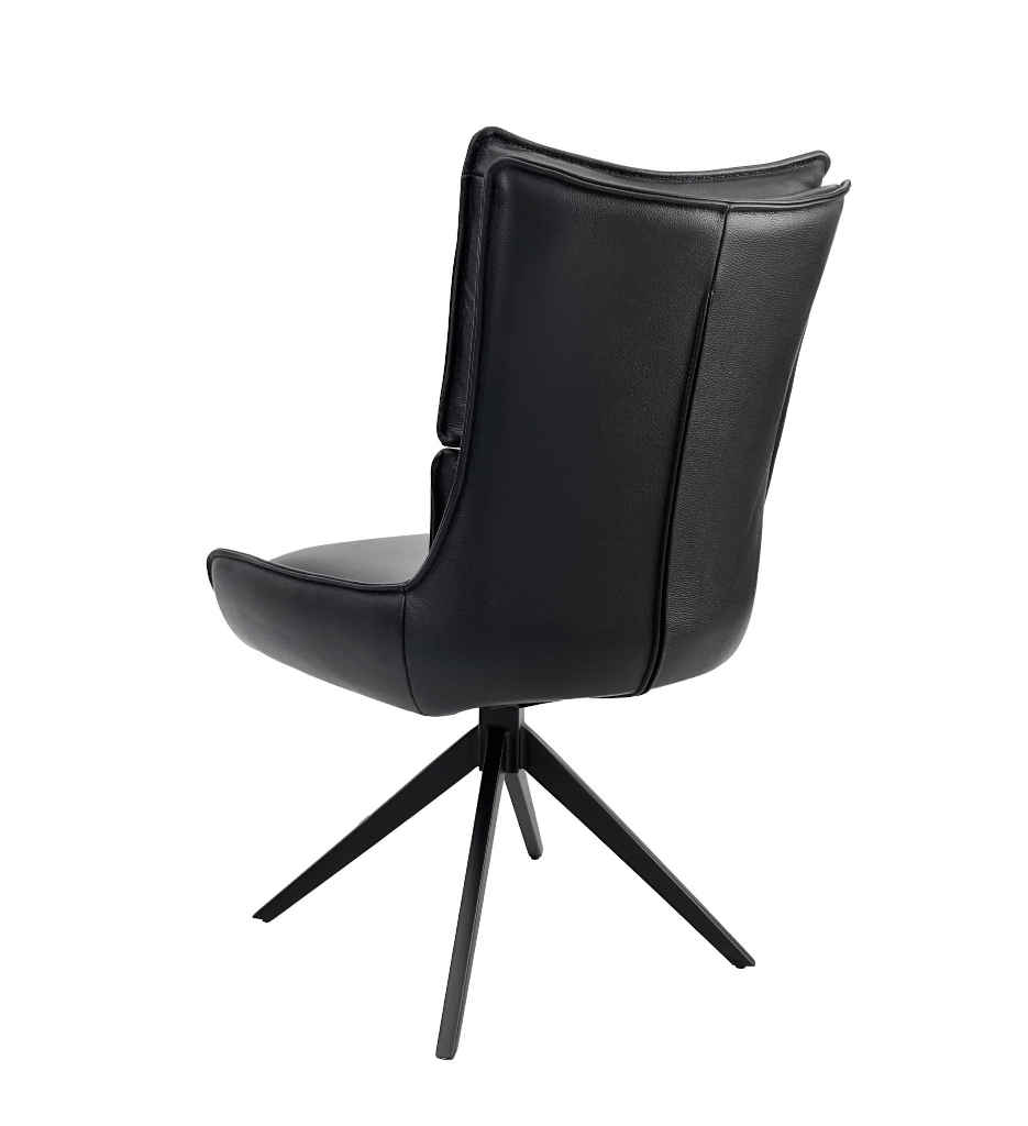 #CHAISE ROTATIVE 180° EN CUIR NOIR-52958NO-MILANO CUIR