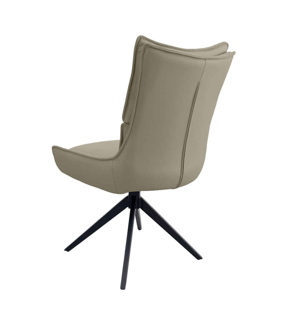 #CHAISE ROTATIVE 180° EN CUIR TAUPE-52958TA-MILANO CUIR
