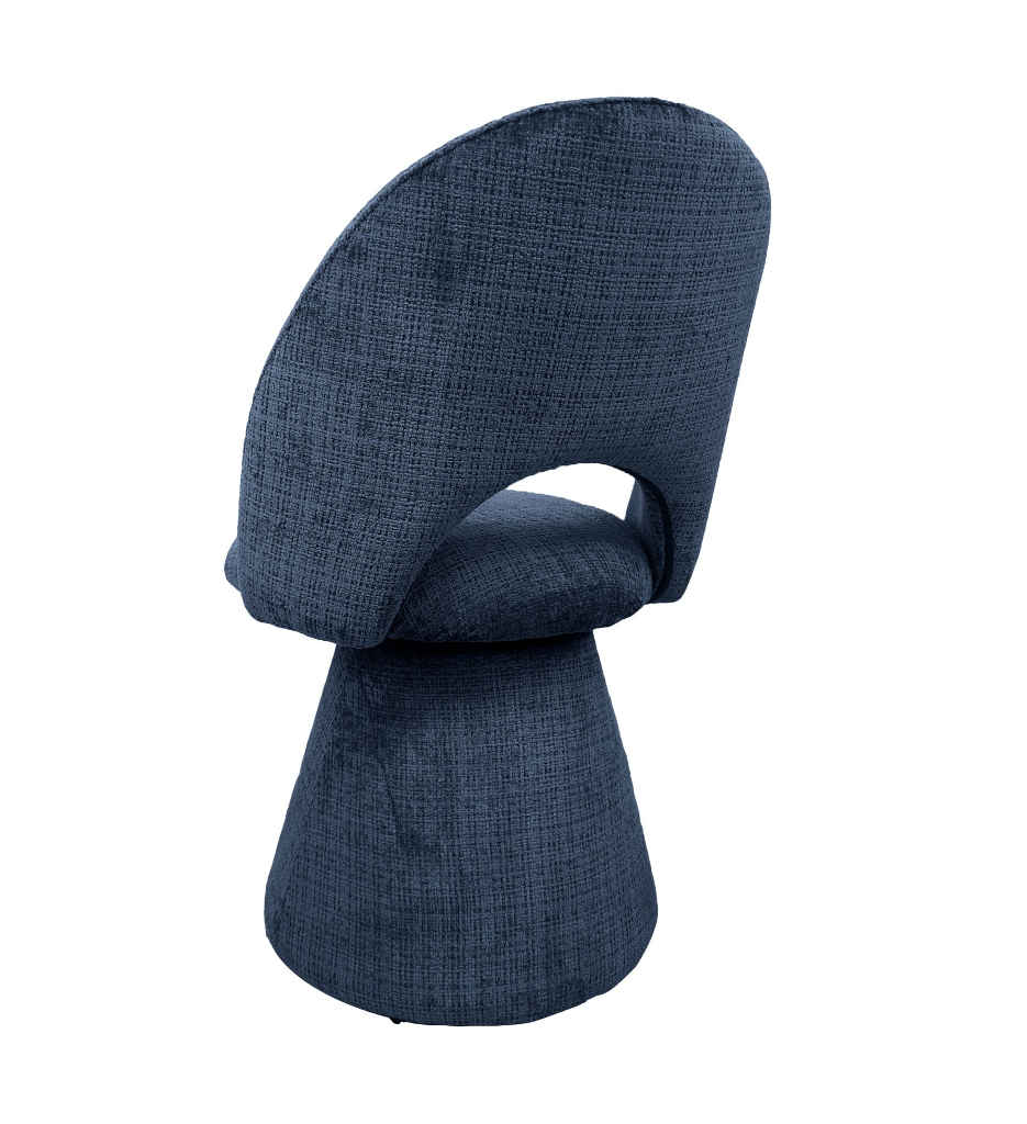 #CHAISE TISSU BLEU-ROTATIVE 180°-52962BU-CIRCUS