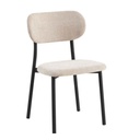 #CHAISE METAL NOIR-TISSU BEIGE CLAIR-18614LI  -CENTURION