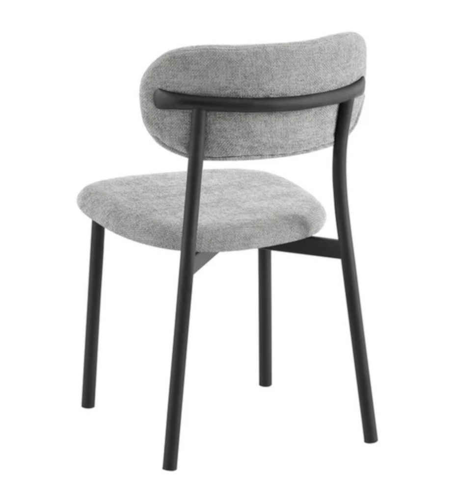 #CHAISE METAL NOIR-TISSU GRIS-18614GR-CENTURION