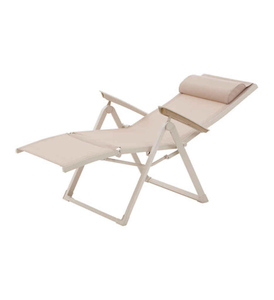 Fauteuil relax Decima aluminium lin argile 165835P