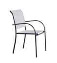 Fauteuil repas empilable Piazza aluminium galet graphite 139831
