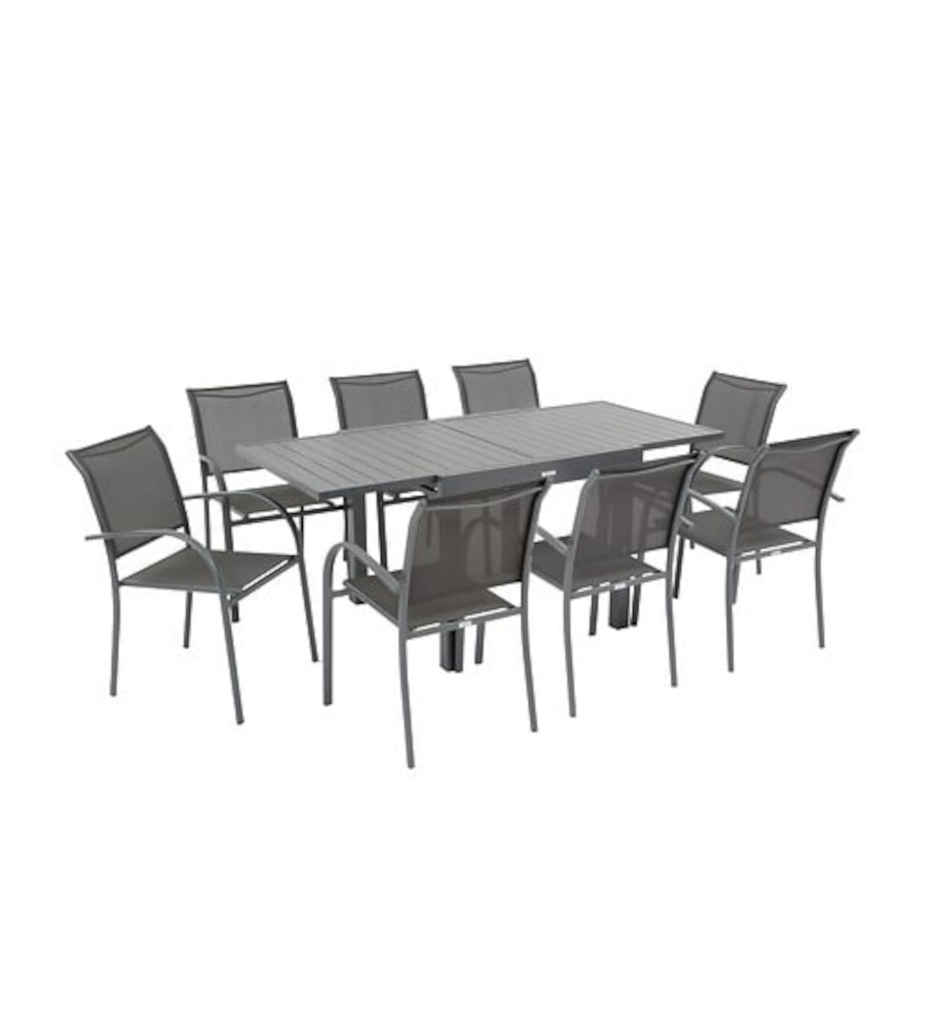 Fauteuil repas empilable Piazza aluminium anthracite graphite 139828