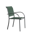 Fauteuil repas empilable Piazza aluminium olive graphite 165334