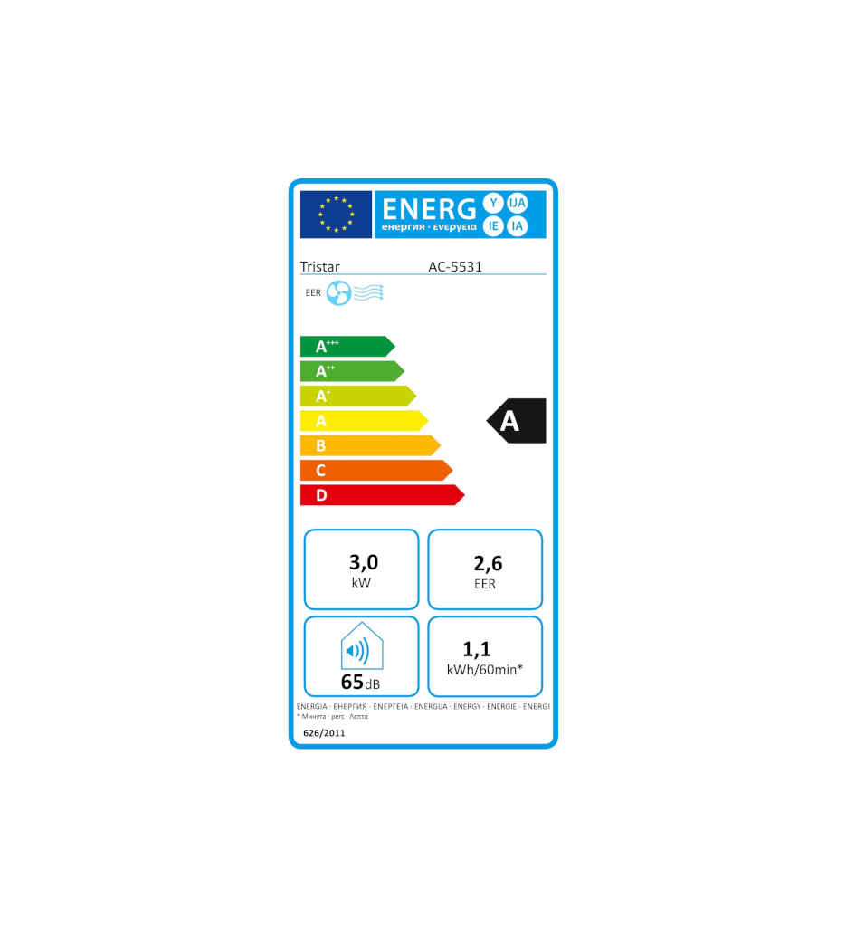 CLIMATISEUR 10500BTU ENTRE 22 ET 35M2 °TRISTAR  AC-5531