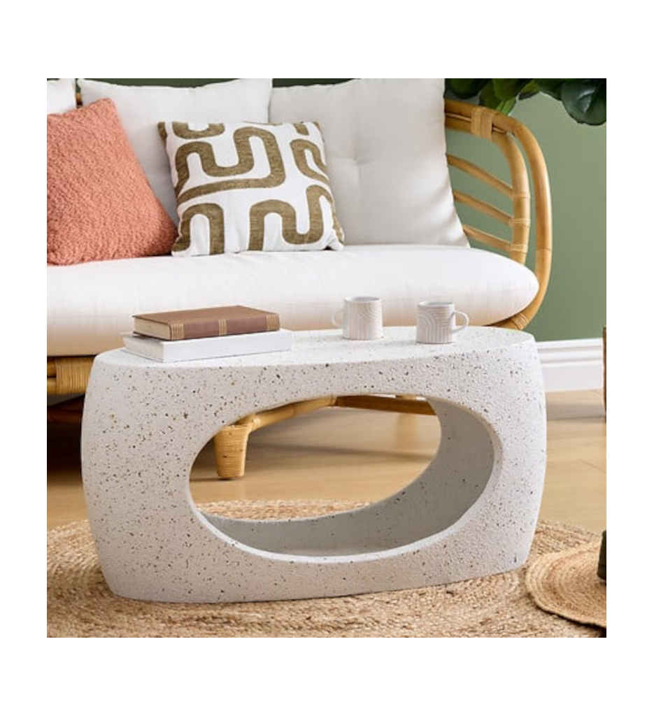 Table basse Narlon long 80 cm blanc JJA 213074