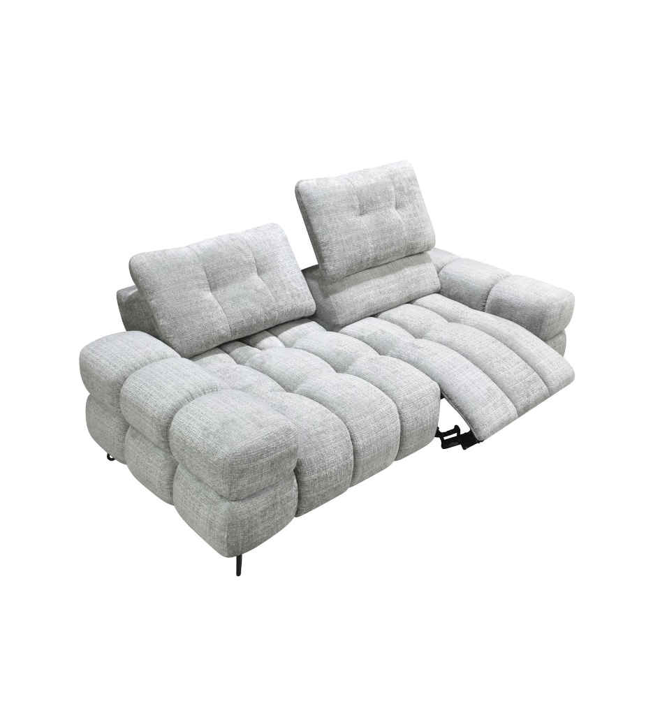#CANAPE 3 PLACE-2 DOSSIER AVANCE/RECULE-2 RELAX ELECTRIQUE-2 TETIERE LIFTUP-DBS6U5DPJ00- 1886-2xEB46H-TISSU MS350-19B LIGHT GREY