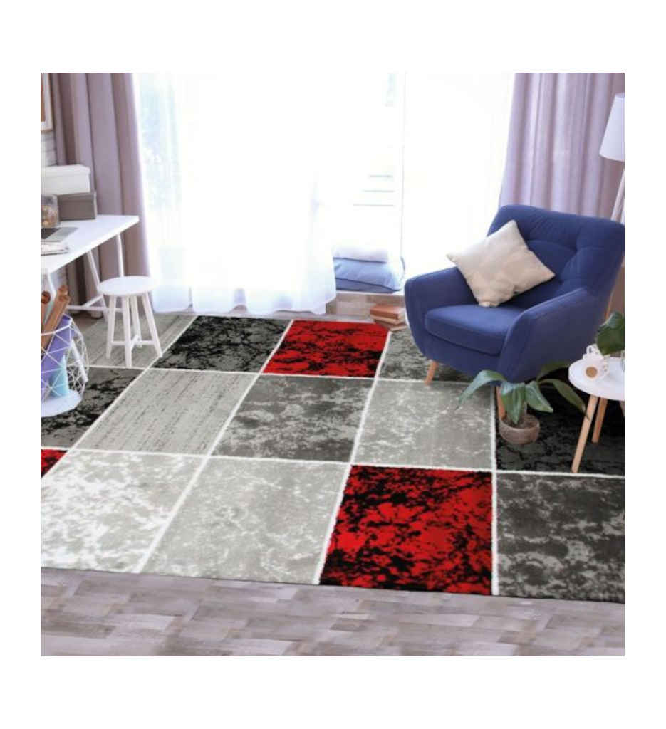 TAPIS SUBWAY CUBE ROUGE 160X230 ALEC 160724