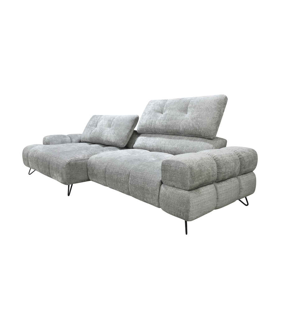 #ANGLE GAUCHE MERIDIENNE XXL-2 DOSSIER AVANCE/RECUL & RELAX ELECTRIQUE-DBS6U5DP00-1886- EB22-TISSU MS350-19B LIGHT GREY