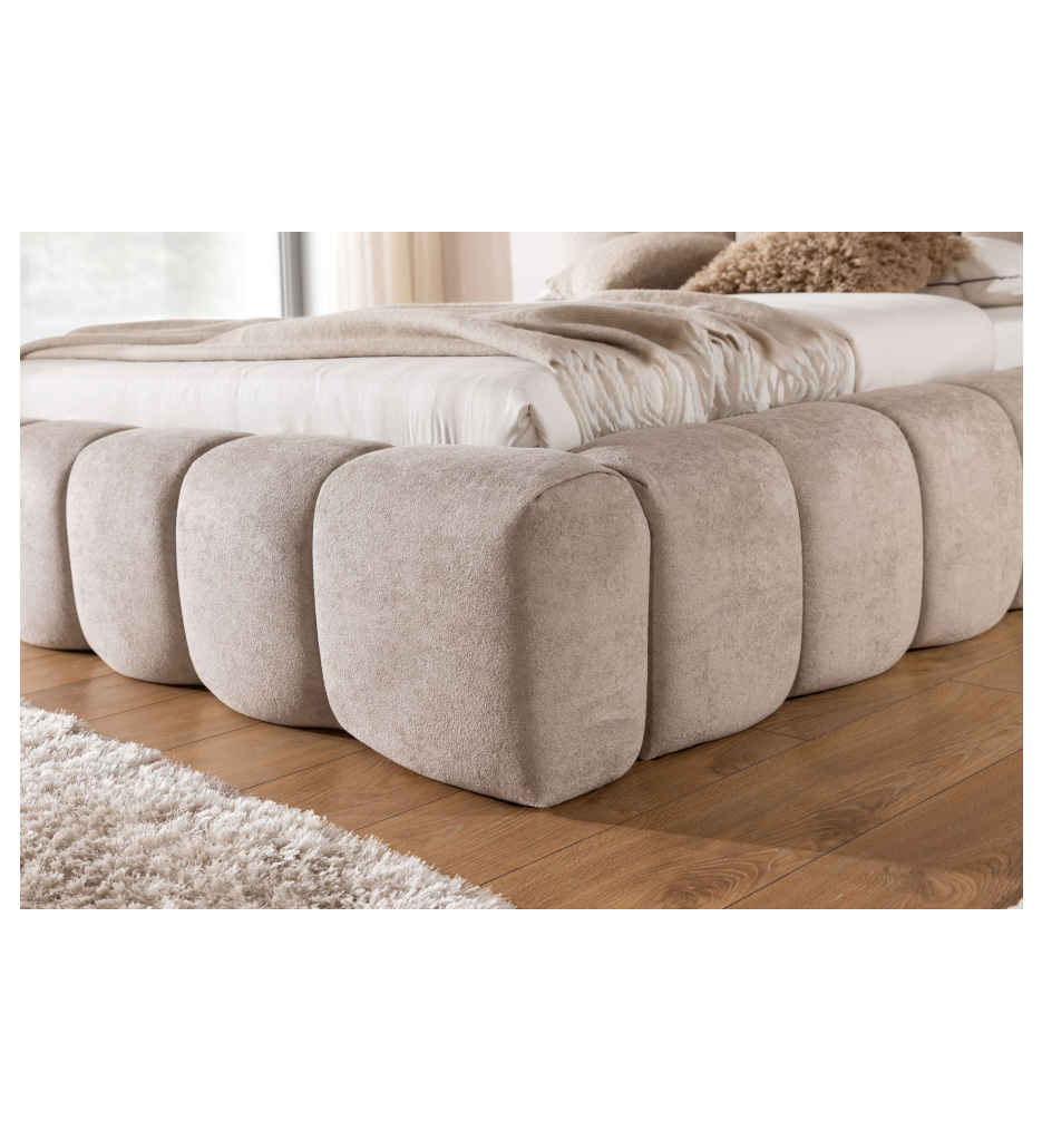 LIT + COFFRE- 160*200 CM-TISSU FREYA 210.02-CREME-SEWILLA