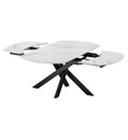 #TABLE CERAMIQUE-AV ALLONGE 140(200)*90 CM-BLANC-41262BL-OLIVIA