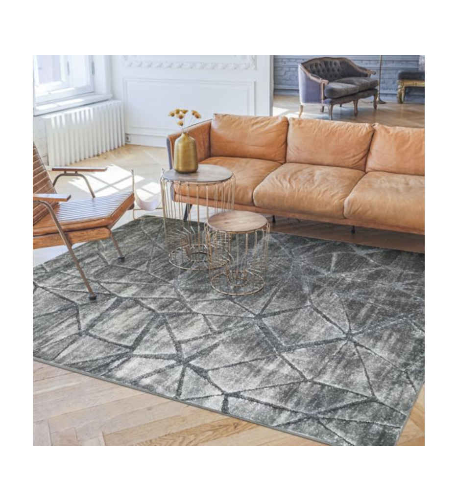 TAPIS SOFT TRIANGLES gris 140x200 AL 140299