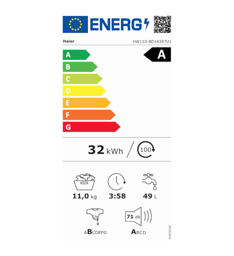 LL 11KG 1400T AUTODOSE A -40% °HAIER HW110-BD14397U1S