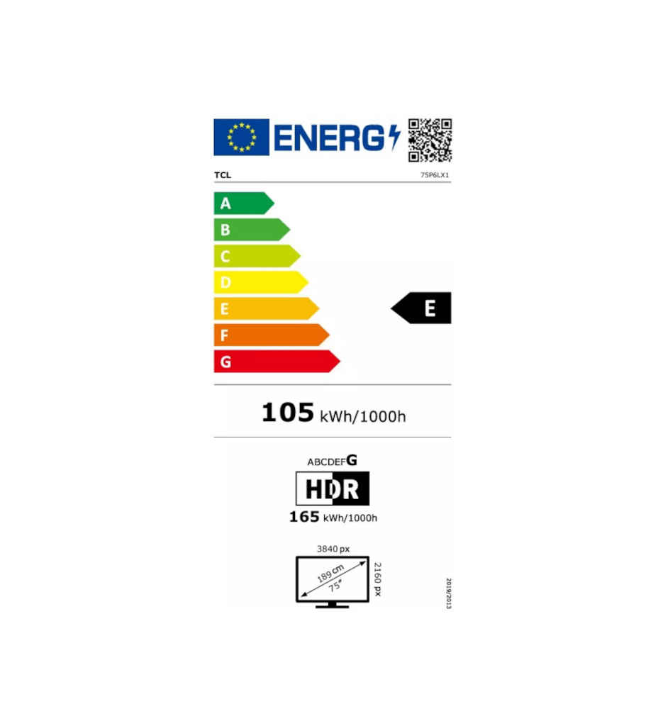 TV UHD 4K 189C °TCL 75P6L