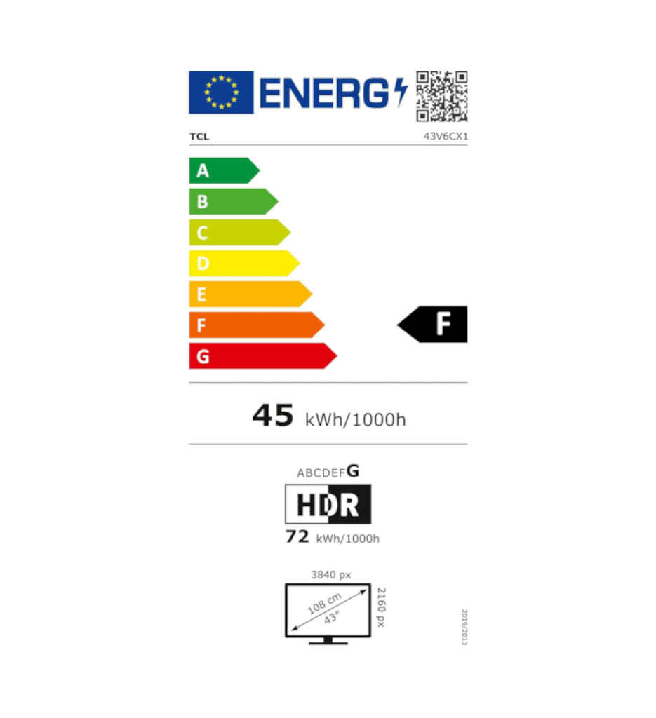 TV UHD 4K 108CM F °TCL 43V6C