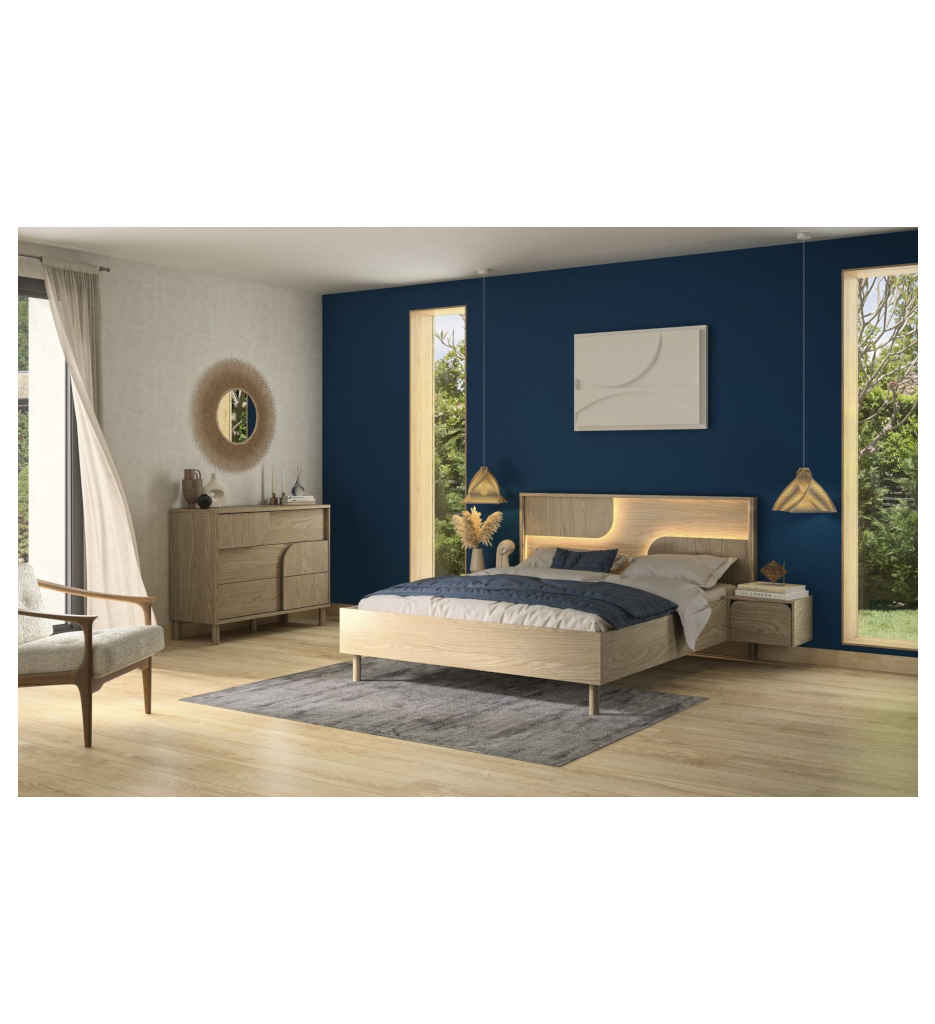 CHEVET 1 TIROIR-COLORIS CHENE ROOKWOOD-1H7A140-GALYS