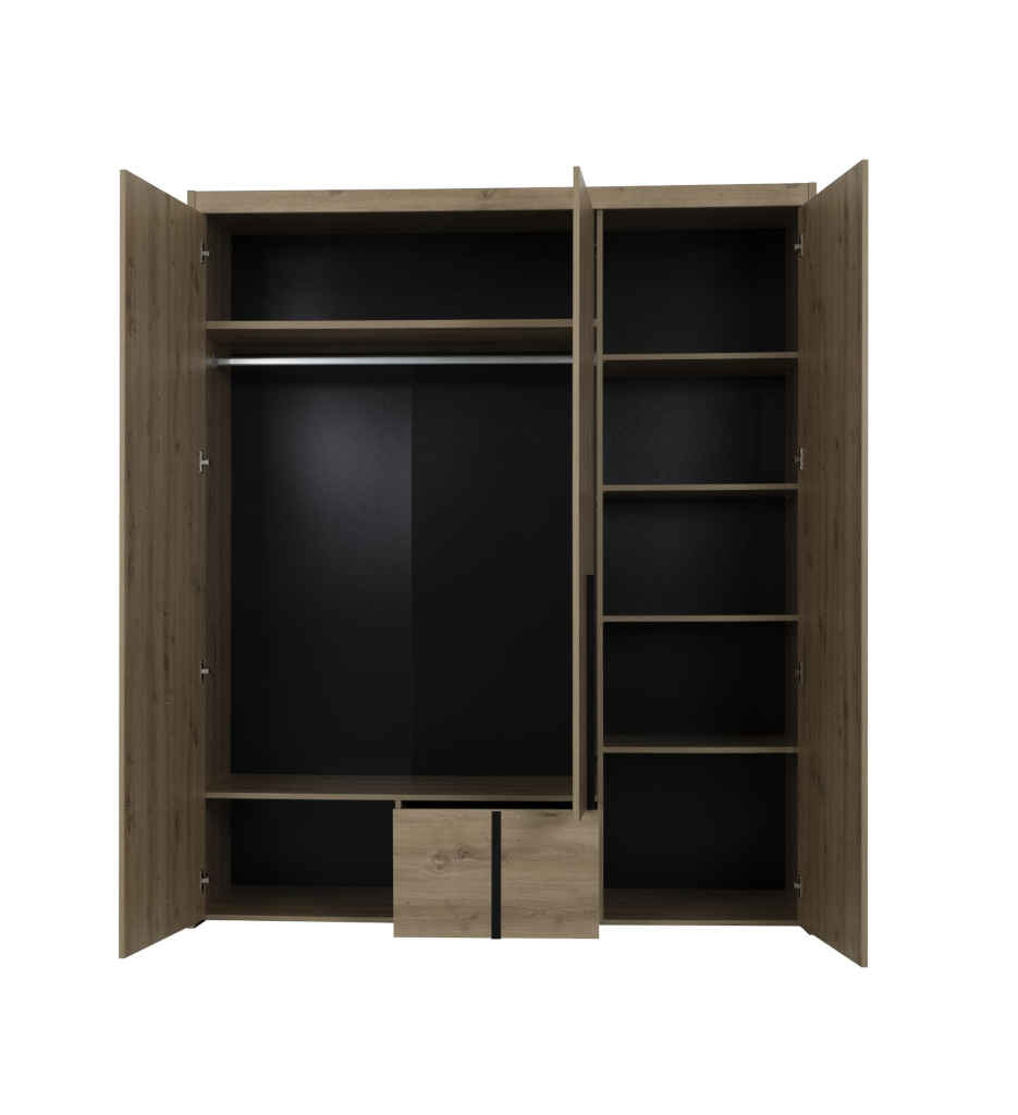 ARMOIRE 3 PORTES + 1 TIROIR-CHENE  ARTISAN-1H3S280-TREVOR