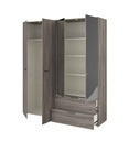 #ARMOIRE 4PT/2T(MIROIR)-CORVO GREY OAK-596983-OPUS