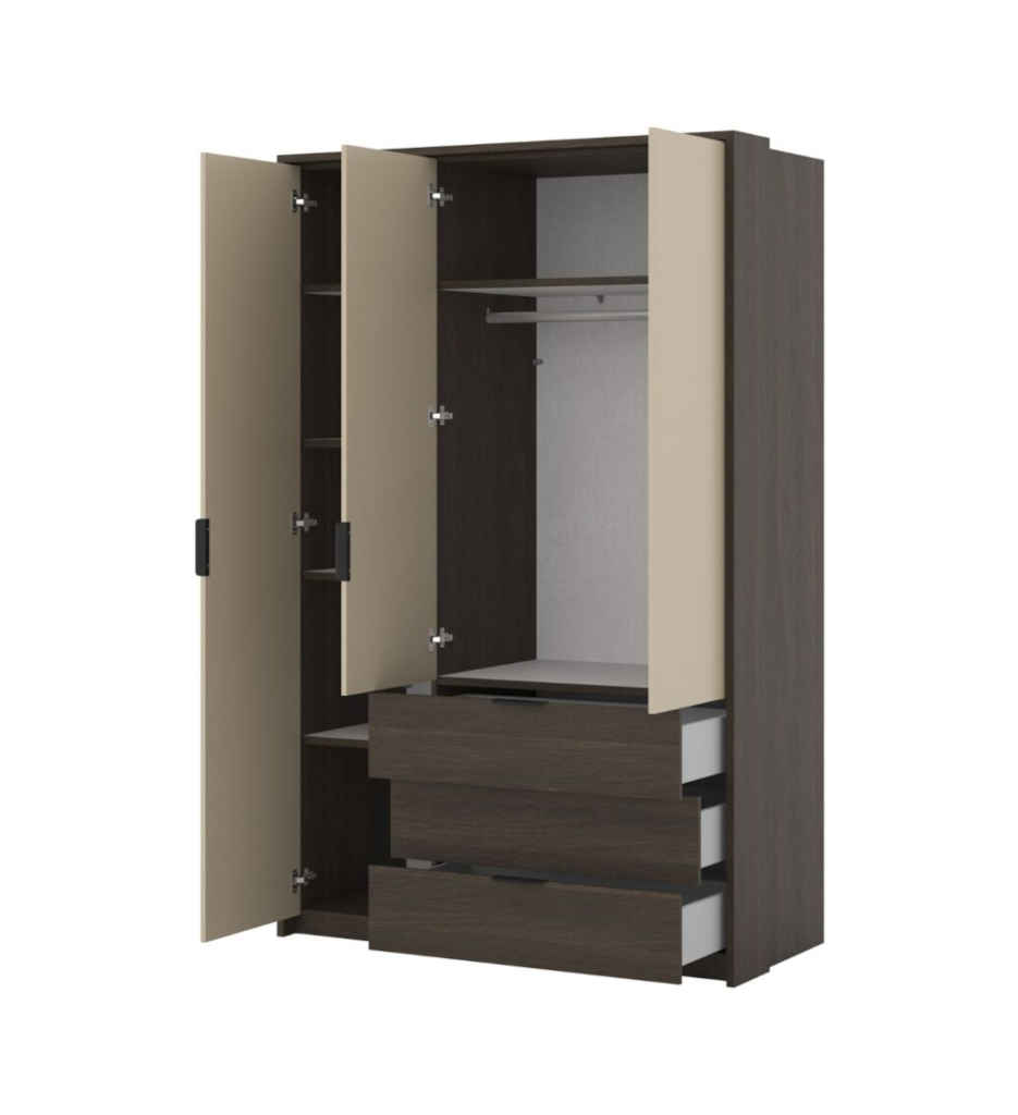 #ARMOIRE 3 PORTES/3 TIROIRS-L139CM-3D3S-24D1OI19-DUNIN OAK/DUNIN OAK/LIGHT BEIGE-MOLA