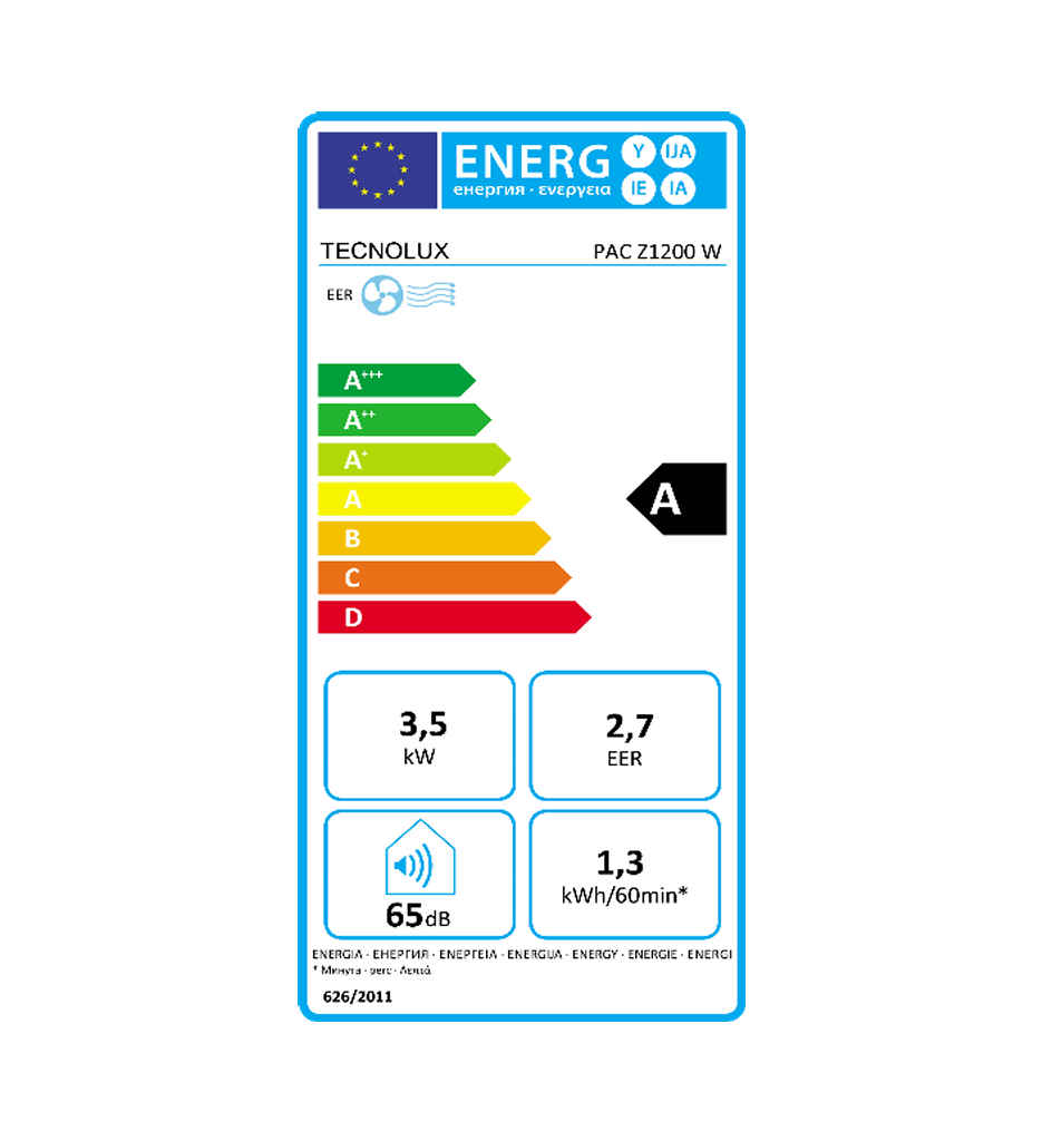CLIM. MOBILE 12 000BTU ENTRE 25 ET 40M2 °TECHNOLUX PAC Z1200 W