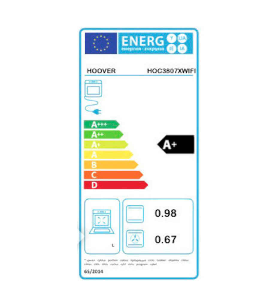# FOUR HYDRO. 70L A+ °HOOVER HOC3807XWIFI