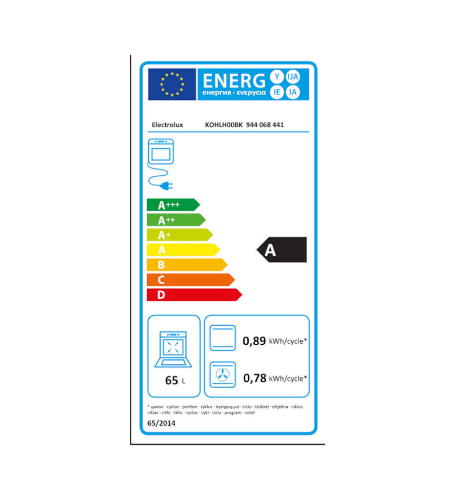 FOUR EMAIL 60CM 65L AIR BRASSE °ELECTROLUX KOHLH00BK