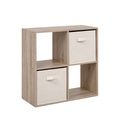 #1er Prix-Etagère avec paniers Arvika 4 niches  Chêne / beige FIN 3965