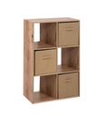 #1er Prix-Etagère avec paniers Arvika 6 niches Chêne / beige FIN 3967