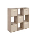 #1er Prix-Etagère avec paniers Arvika 9 niches  Chêne / beige  FIN 3969
