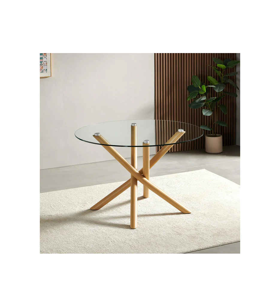TABLE RONDE VERRE-DIAM 120*120CM-18604BS-LUCCIANA