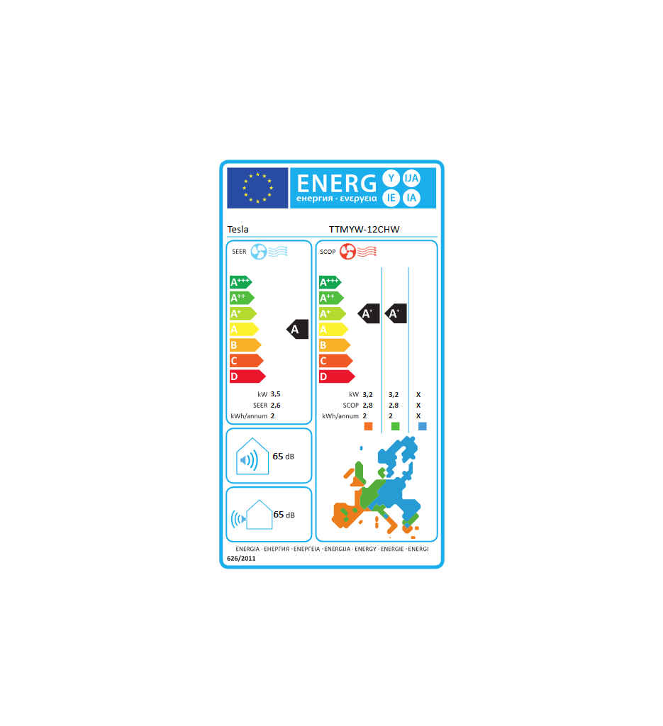 CLIM. FROID/CHAUD 12 000BTU ENTRE 25 ET 40M2 TESLA