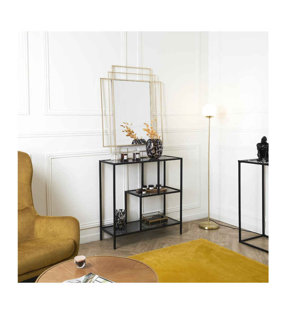 #ETAGERE EDISON VERRE FUME HD0083