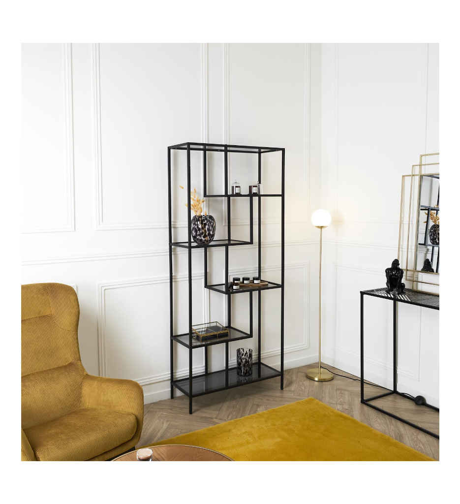#ETAGERE EDISON VERRE FUME HD0085