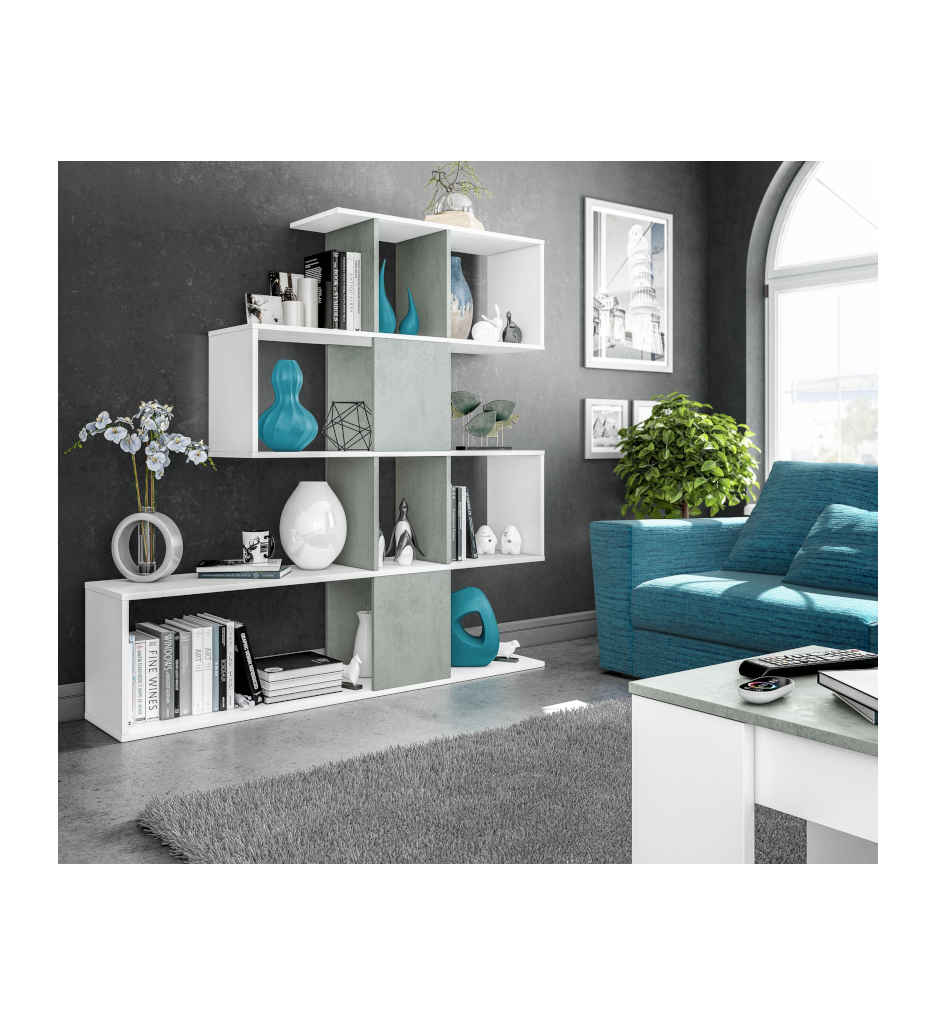 Bibliothèque BLANC ARTIK/CIMENT ZIG ZAG 0L2251A