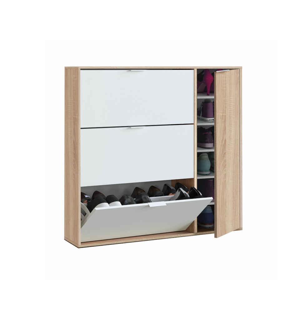 Meuble à Chaussures 3 abattants+1 porte ZAPATEROS 017818F