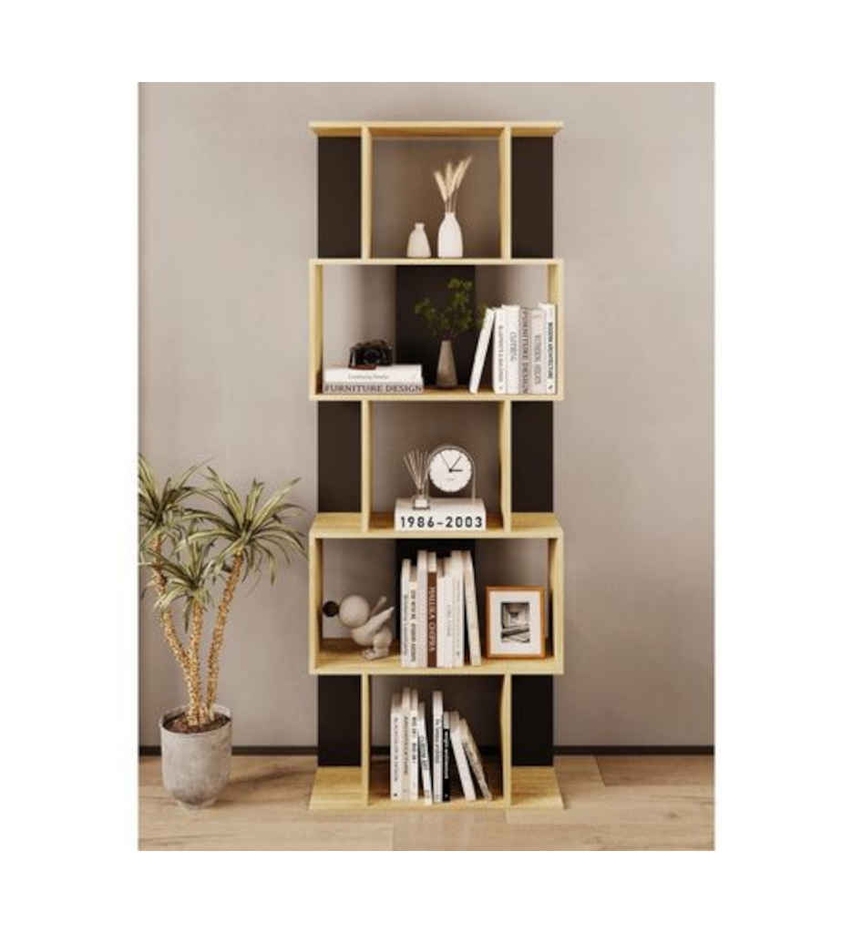 #* Bibliotheque JOYCE chêne et noir