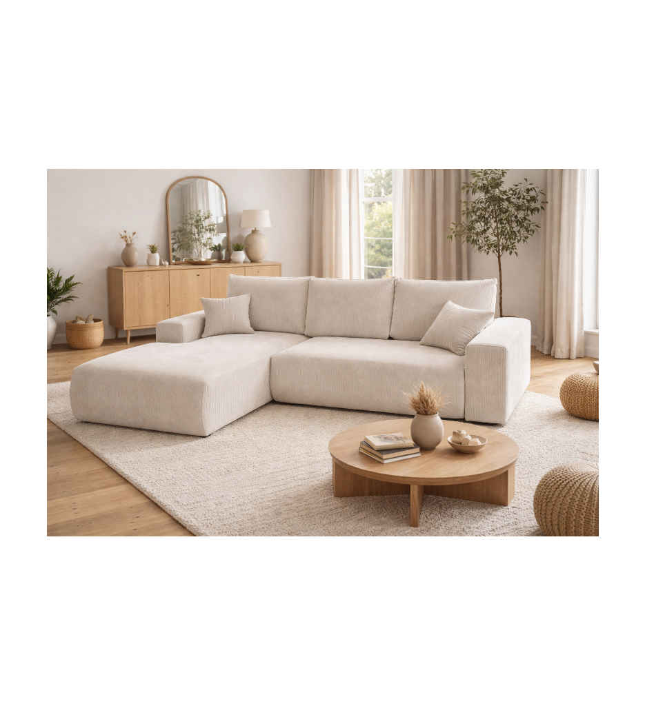 ANGLE GAUCHE-CV+COFFRE-TISSU POSO 100-CAT 1-BEIGE-LONDON/HONOLULU