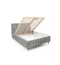 LIT+COFFRE-140*200 CM-TISSU SILVER GREY CORAL 50-ARDEA LEG