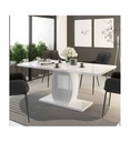 TABLE RECTANGULAIRE FUT 1 ALLONGE L180(225CM) N°10-LAQUE BLANCHE BRILLANTE-25SA2730-PULP