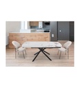 #TABLE 130(190)CM-CERAMIQUE-21831TB -BLANC & TAUPE-MADRID