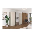 ARMOIRE 3 PORTES COULISSANTES-(1MIROIR)+BLOC TIROIR+LINGERE+FREINS INCLUS-COLORIS CHAMPAGNE+A816S.0KW3-CONTIDO