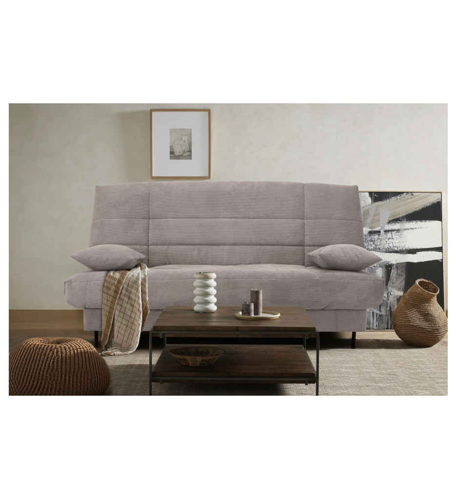 BANQUETTE-CLIC-CLAC-GRETA B 407 VELOUR-GRIS-GRETA
