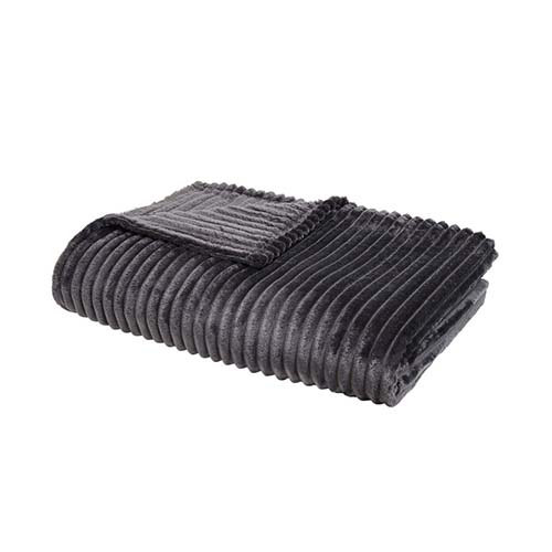 Plaid 150X200 Ribbed Fusain Essential LEF 358752