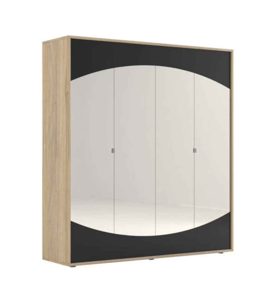 ARMOIRE 4PT/MIR-AVEIRO-0838 4PN°25-22CB5440-NOIR